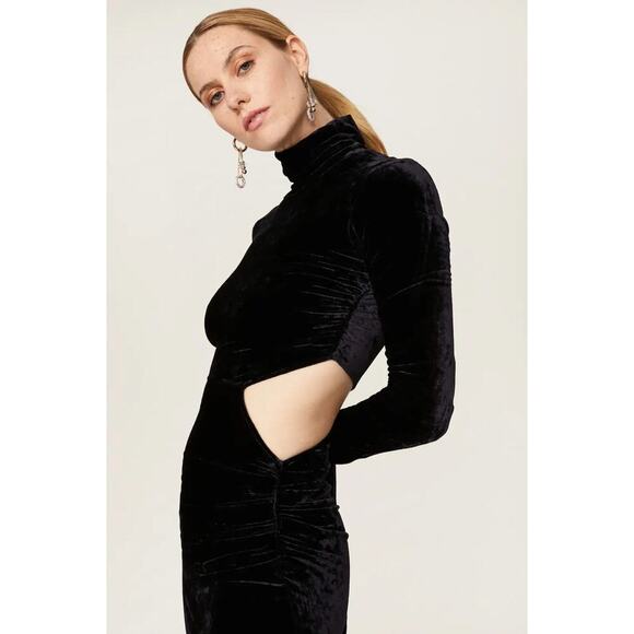 NWT A.L.C Katherine Velvet Midi Dress Size L - Picture 4 of 15